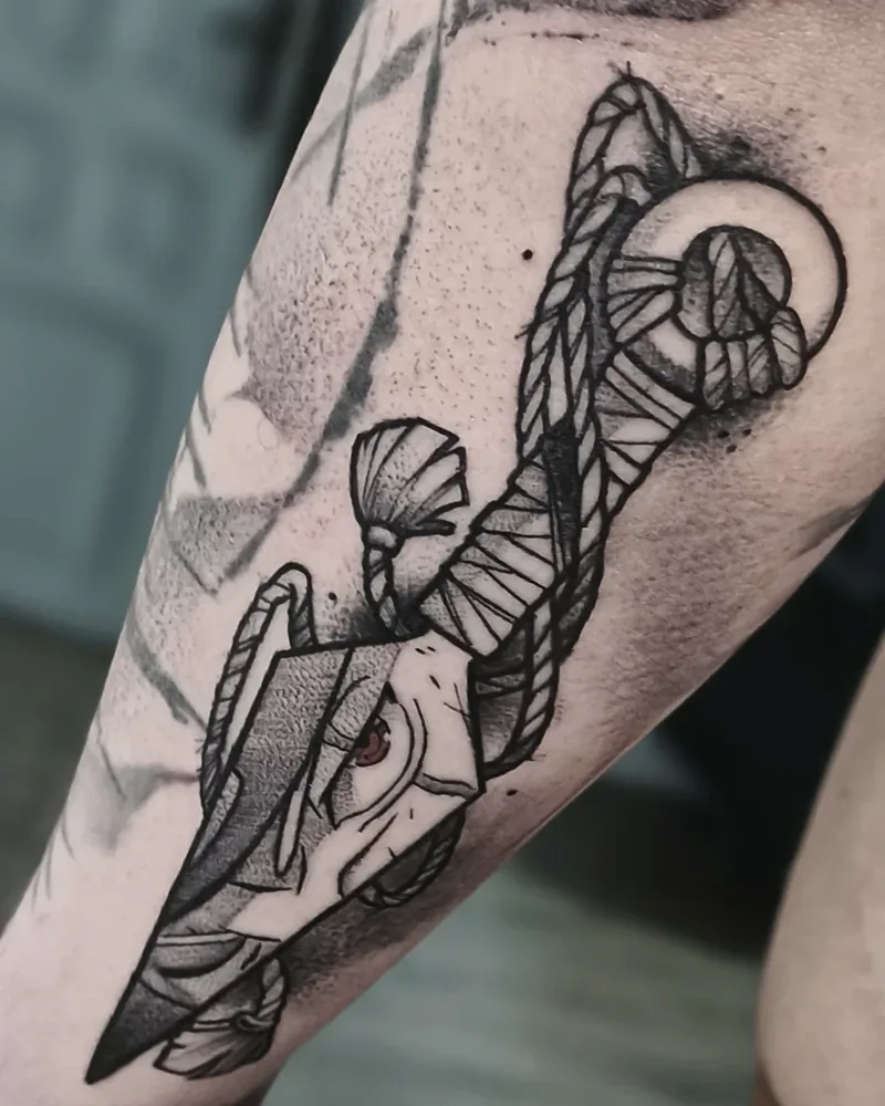 Tatuaj blackwork ilustrativ